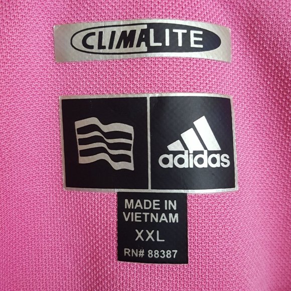 Adidas Men's Climalite Golf Shirt XXL Pink Short Sleeve Collar - Picture 7 of 10